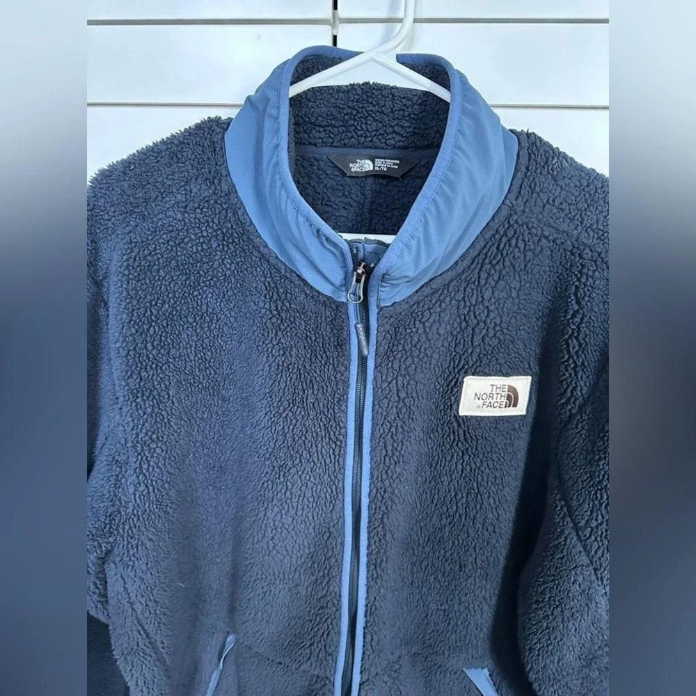 North Face Mens Campshire Fleece Full Zip Jacket Navy‎ Blue XL
